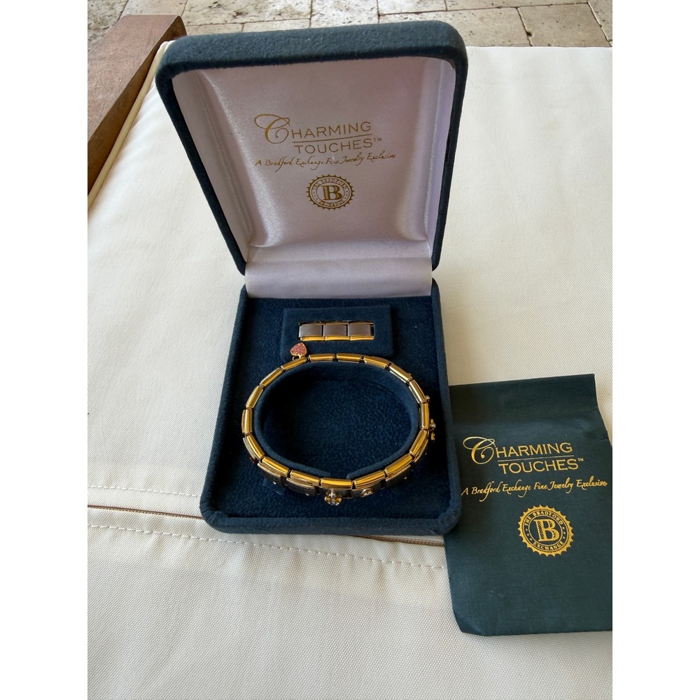 Bradford Exchange Charming‎ Touches Mom Two Tone Italian Charm Bracelet Boxed